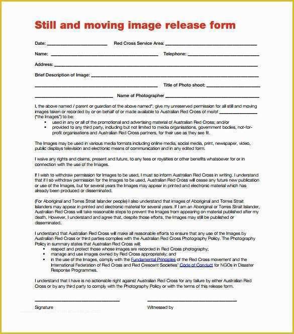 Free HTML form Templates Of 14 Image Release form Templates to Download for Free