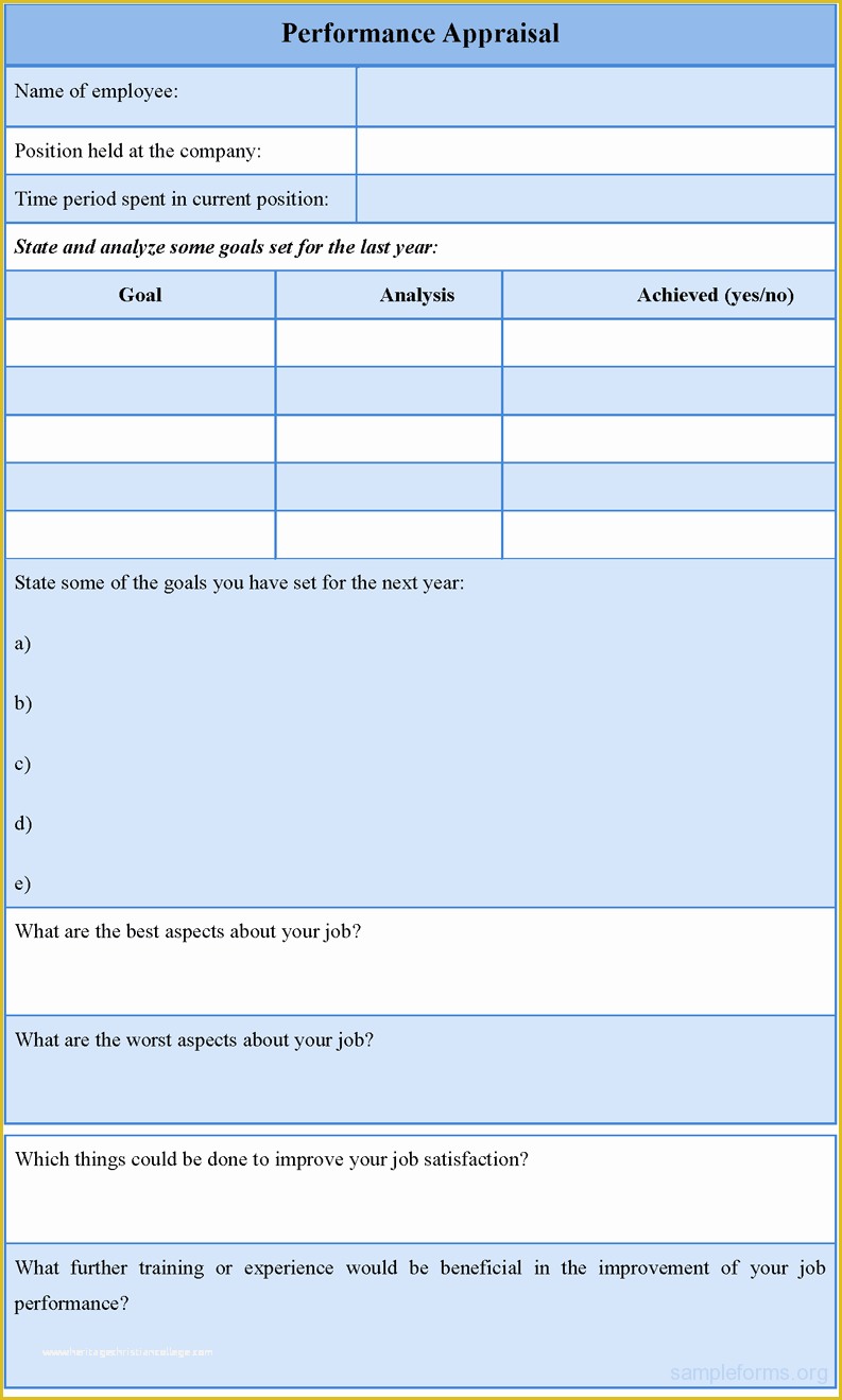 Free HTML form Templates Of Appraisal Document Template Mughals