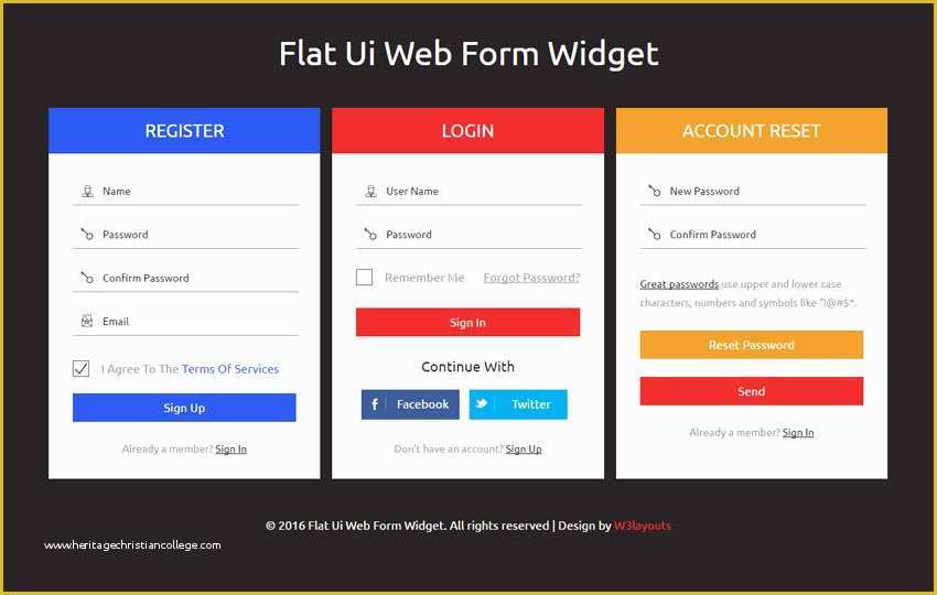 Free HTML form Templates Of Flat Ui Web form Wid Flat Responsive Wid Template