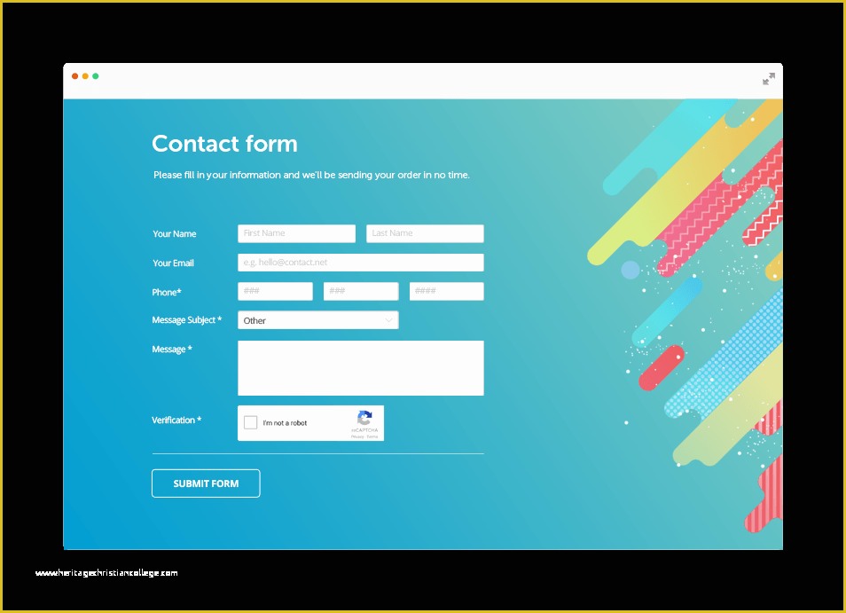 Free HTML form Templates Of Free Simple HTML Contact form Code Generator