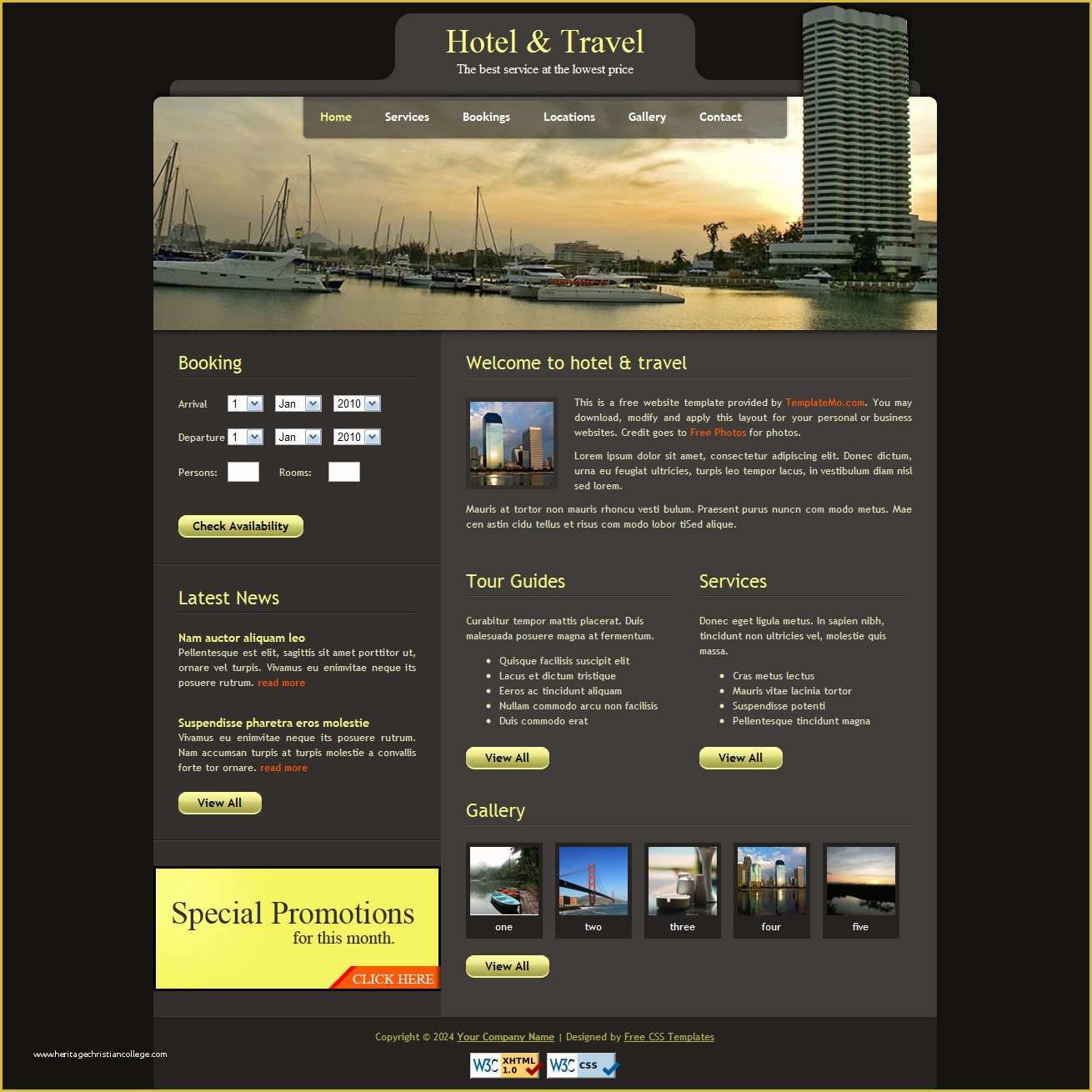 Free HTML Layout Templates Of 22 Free & Premium Hotel HTML Templates with Booking