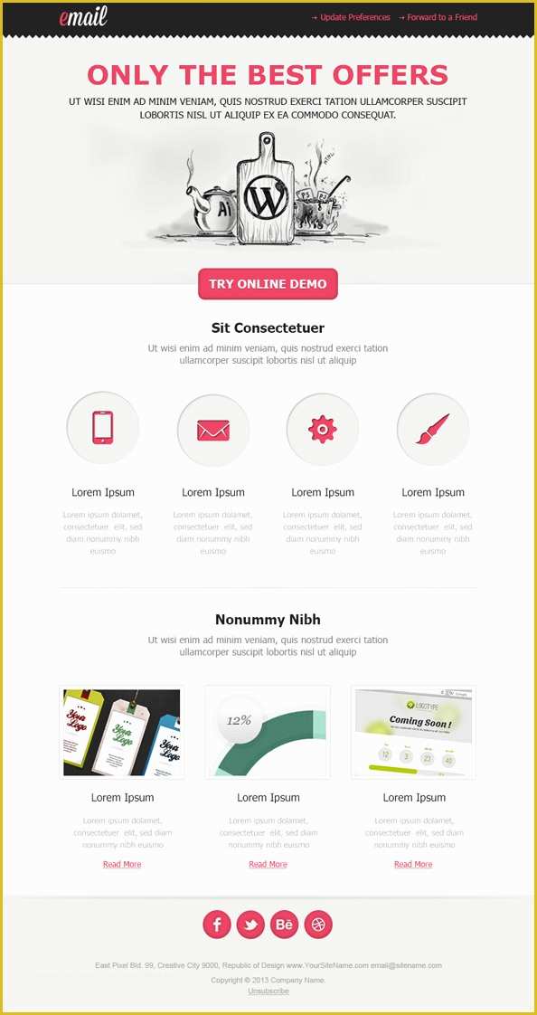 Free HTML Layout Templates Of Clean HTML Email Template Free Mail Templates