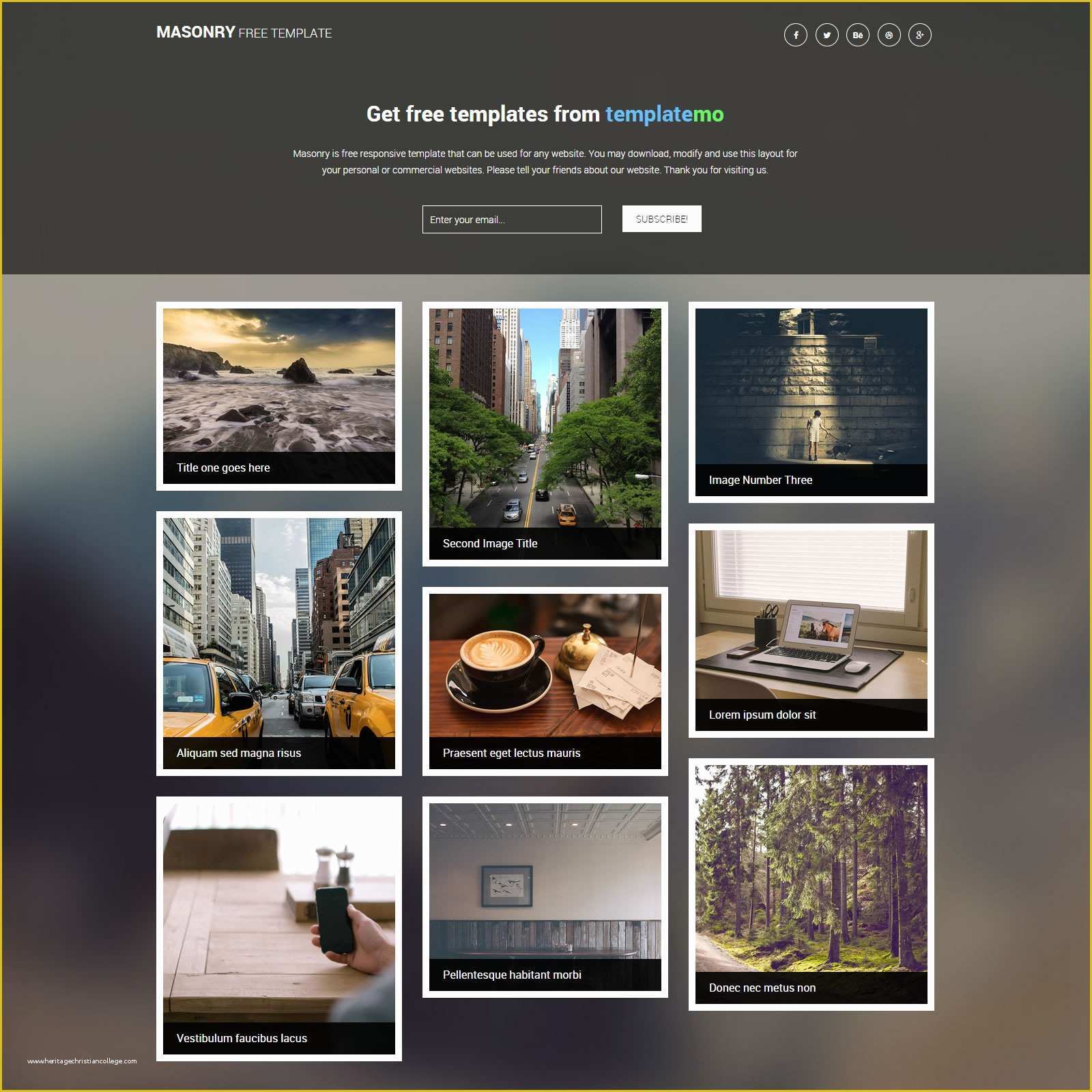 Free HTML Layout Templates Of Template 434 Masonry