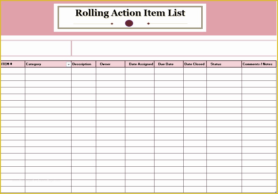 Free HTML Listing Templates Of 15 Free Rolling Action Item List Templates Ms Fice