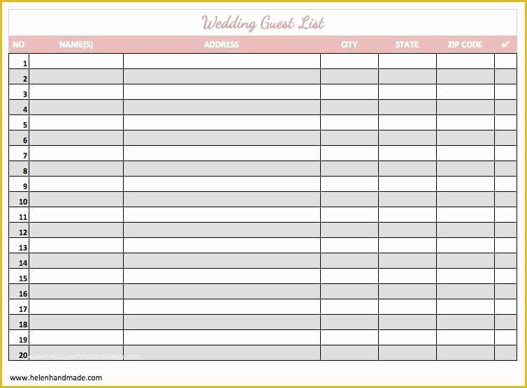 Free HTML Listing Templates Of 7 Free Guest List Templates Excel Pdf formats