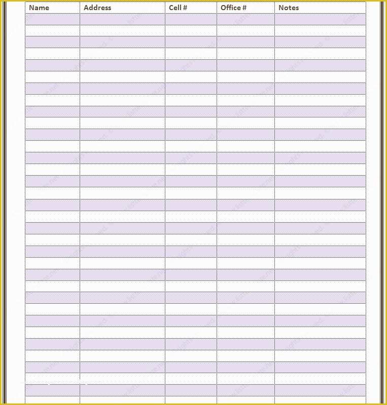 Free HTML Listing Templates Of Contact List Template