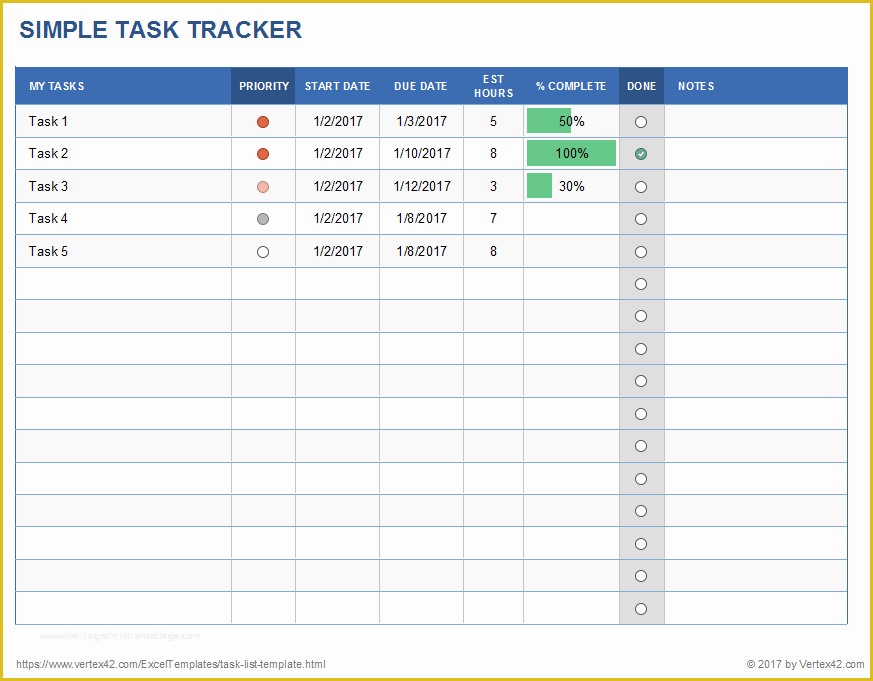 Free HTML Listing Templates Of Excel Task Tracker Template