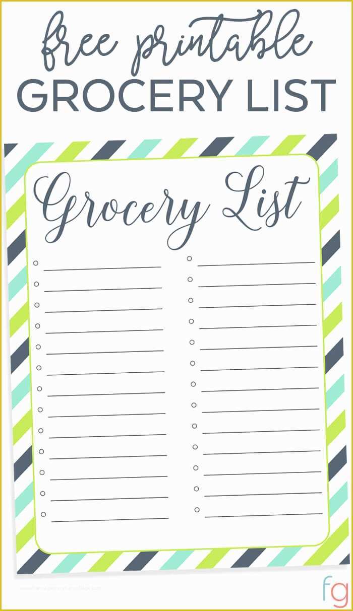 Free HTML Listing Templates Of Free Printable Grocery List Free organizing Printable