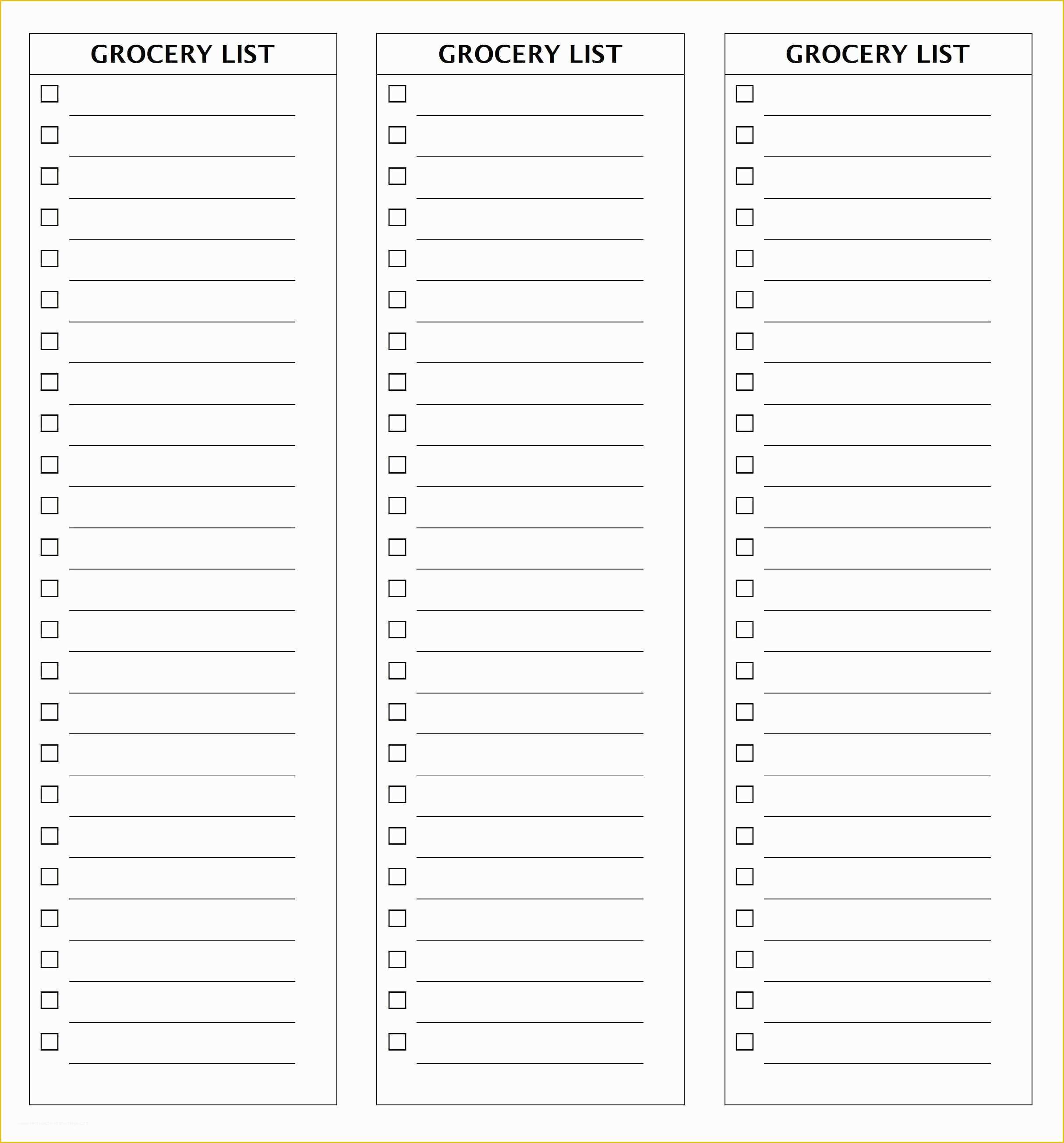 Free HTML Listing Templates Of Grocery List Template