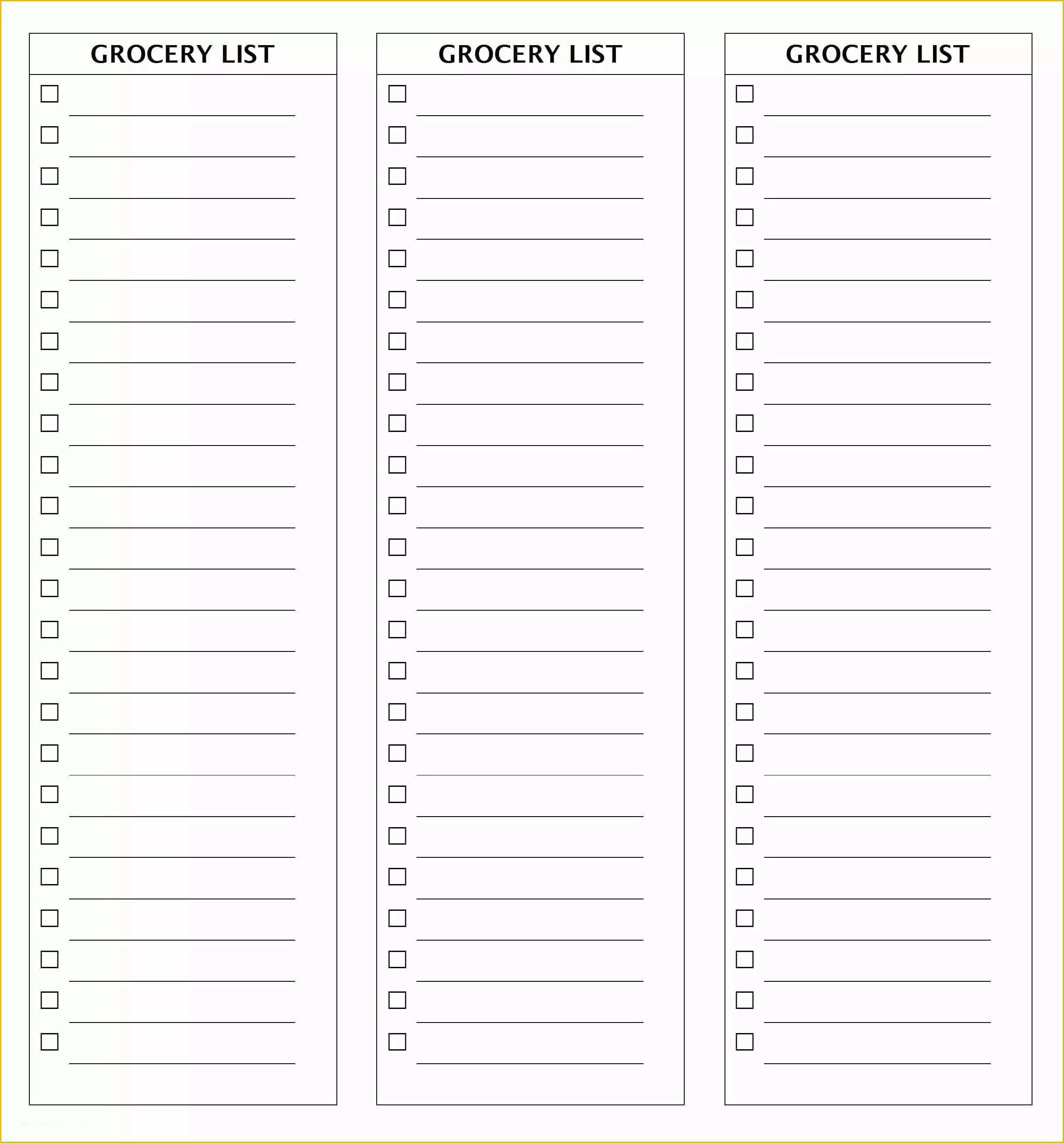 Free HTML Listing Templates Of Grocery List Template