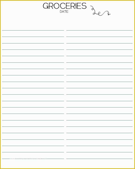 Free HTML Listing Templates Of Simple Grocery List Template