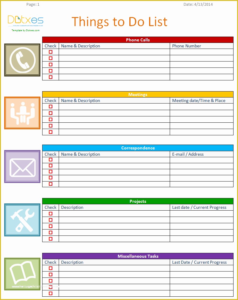 Free HTML Listing Templates Of to Do List Template Business Version Dotxes