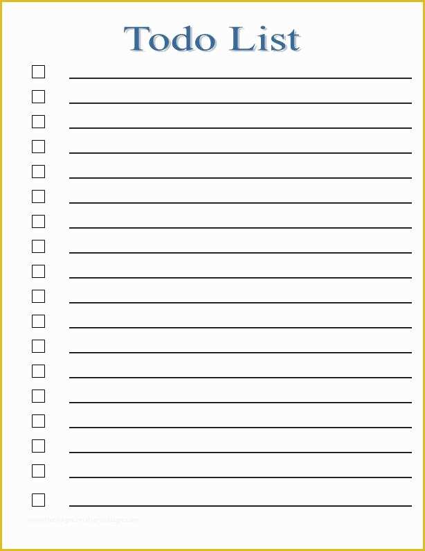 Free HTML Listing Templates Of to Do List Template Pdf