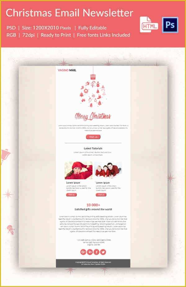 Free HTML Newsletter Templates Of 38 Christmas Email Newsletter Templates Free Psd Eps