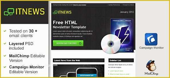Free HTML Newsletter Templates Of Free Email Templates for Your Email Marketing Campaigns