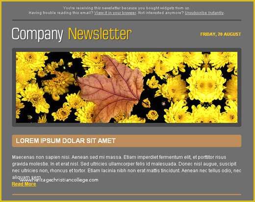 Free HTML Newsletter Templates Of Free HTML Newsletter Templates Noupe