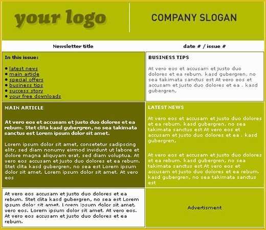 Free HTML Newsletter Templates Of Free HTML Newsletter Templates Noupe