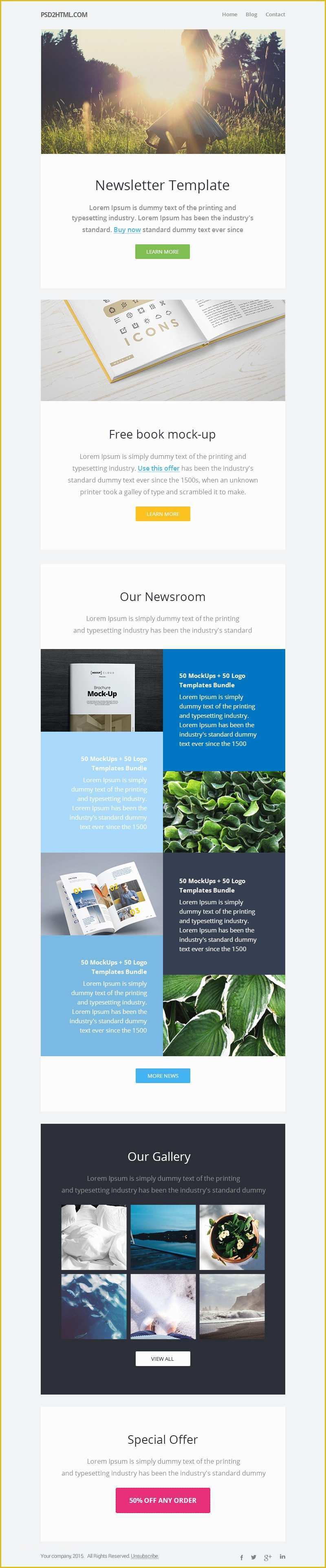 Free HTML Newsletter Templates Of Free Newsletter Template Psd & HTML Graphicsfuel