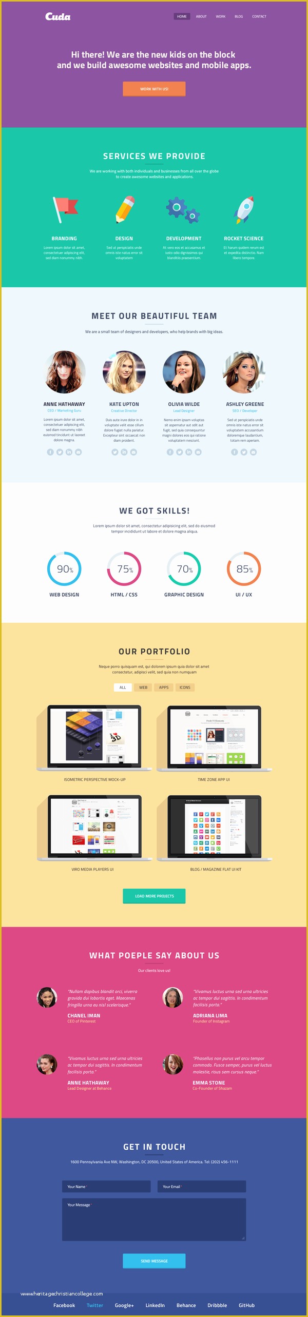 Free HTML Portfolio Templates Of Cuda Single Page Portfolio Template Free HTML