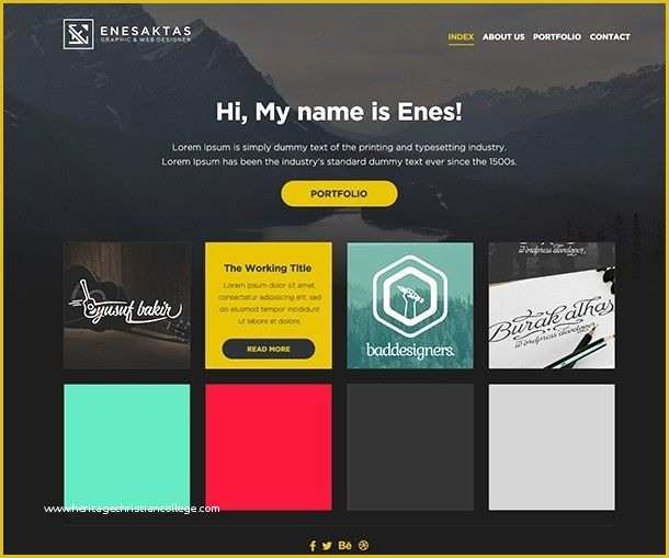 Free HTML Portfolio Templates Of Free E Page Portfolio Website Template Psd