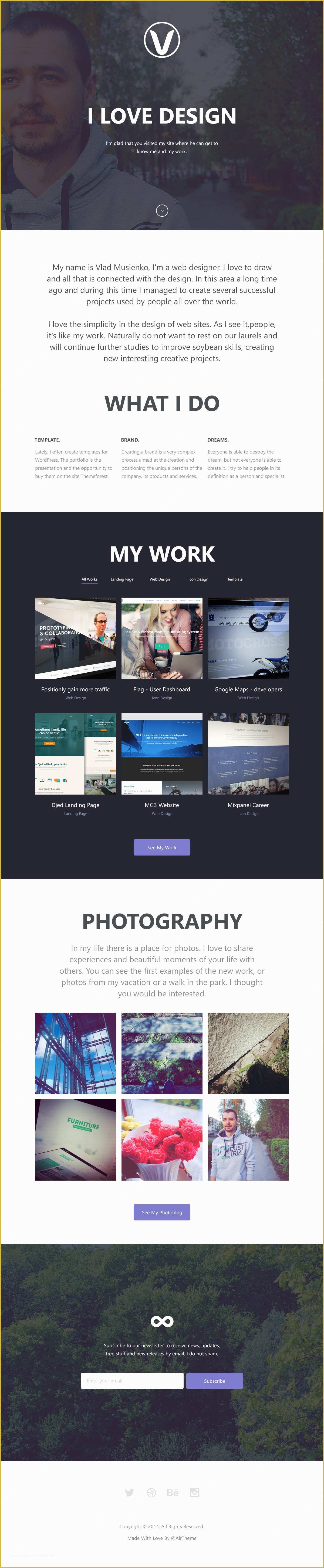 Free HTML Portfolio Templates Of Personal Portfolio HTML Template