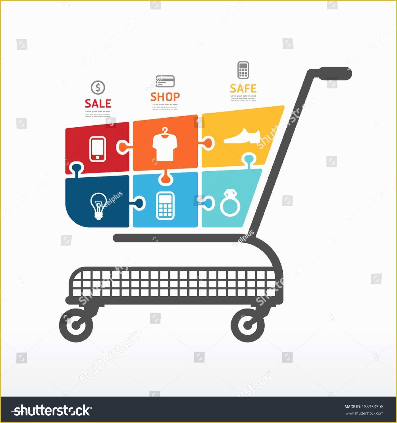 Free HTML Shopping Cart Template Of Infographic Template with Shopping Cart Jigsaw Banner