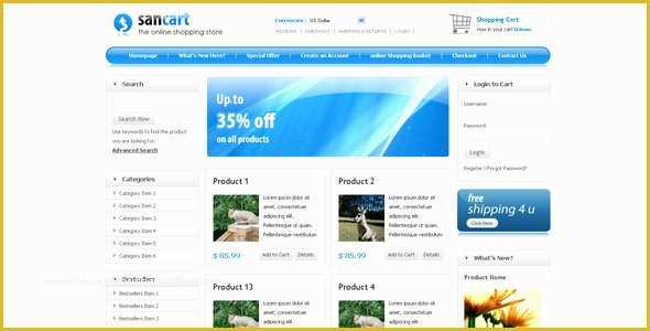 Free HTML Shopping Cart Template Of Sancart HTML Shopping Cart Template by Settysantu