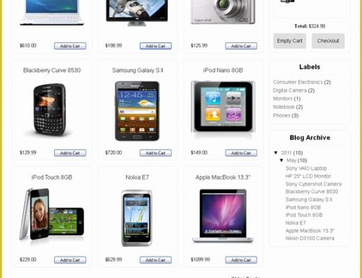 Free HTML Shopping Cart Template Of Shopping Cart Blogger Template