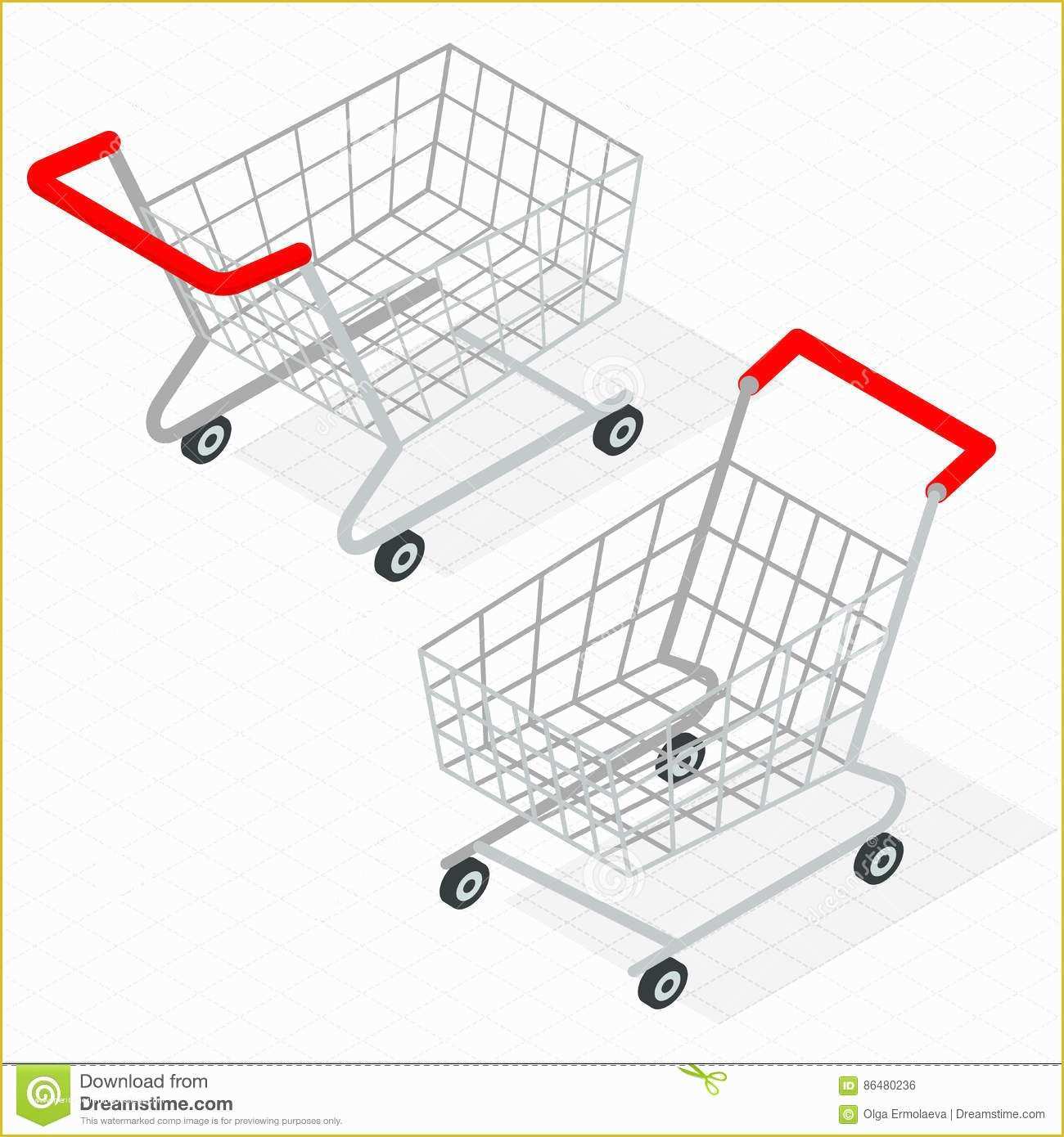 Free HTML Shopping Cart Template Of Shopping isometric Design Vector Illustration