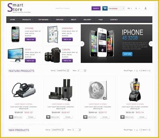 Free HTML Shopping Cart Template Of Smart Store Line Shopping Cart Mobile Website Template