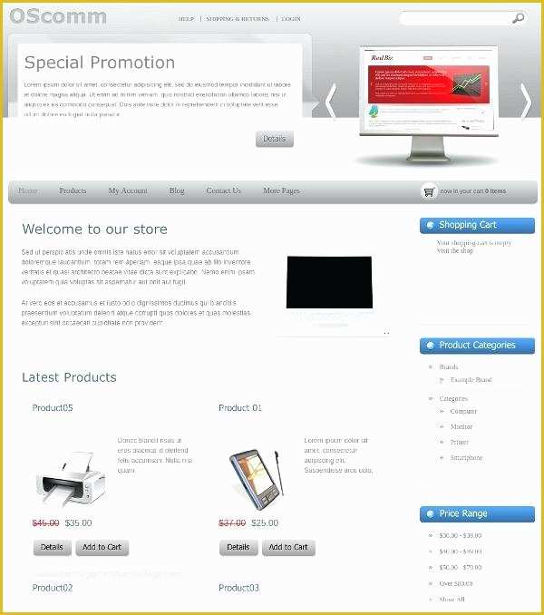 Free HTML Shopping Cart Template Of Web Store Template – Puplus
