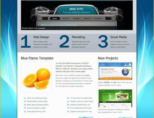 Free HTML Web Templates Of Blue Flame Free Templates