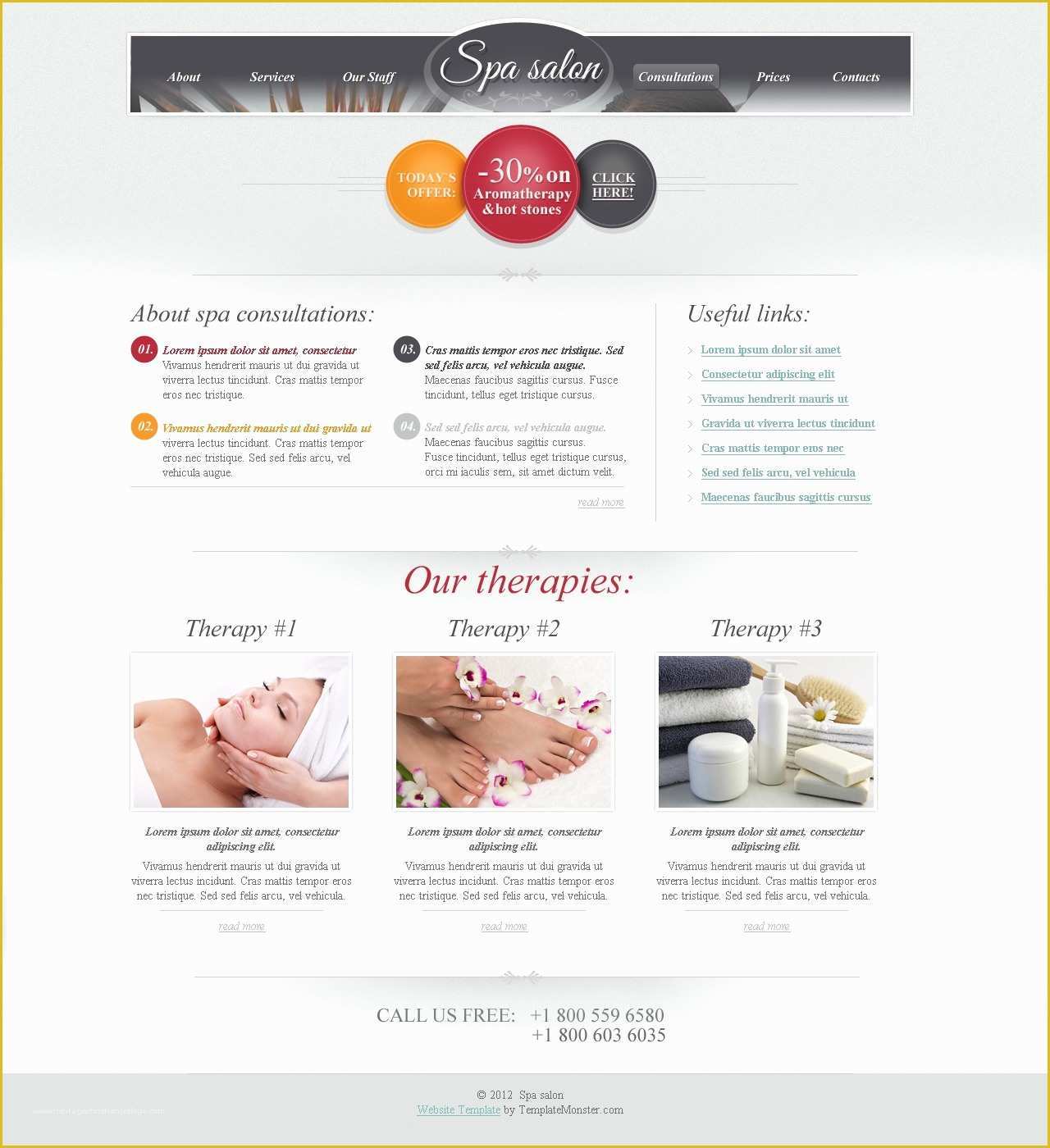 Free HTML Web Templates Of Free HTML theme for Spa Salon Website