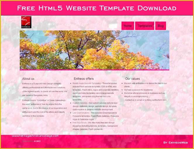 Free HTML Web Templates Of Free Website Templates