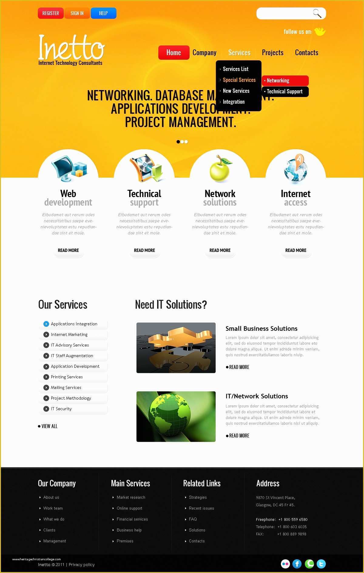 Free HTML Website Templates Of Internet Website Template