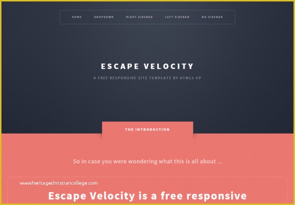 Free HTML5 Css3 Website Templates Of Escapevelocity Responsive HTML5 themes