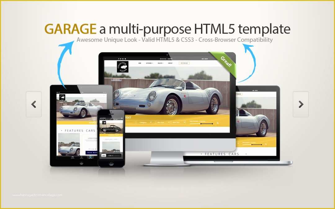 Free HTML5 Css3 Website Templates Of Garage HTML5 Css3 Template