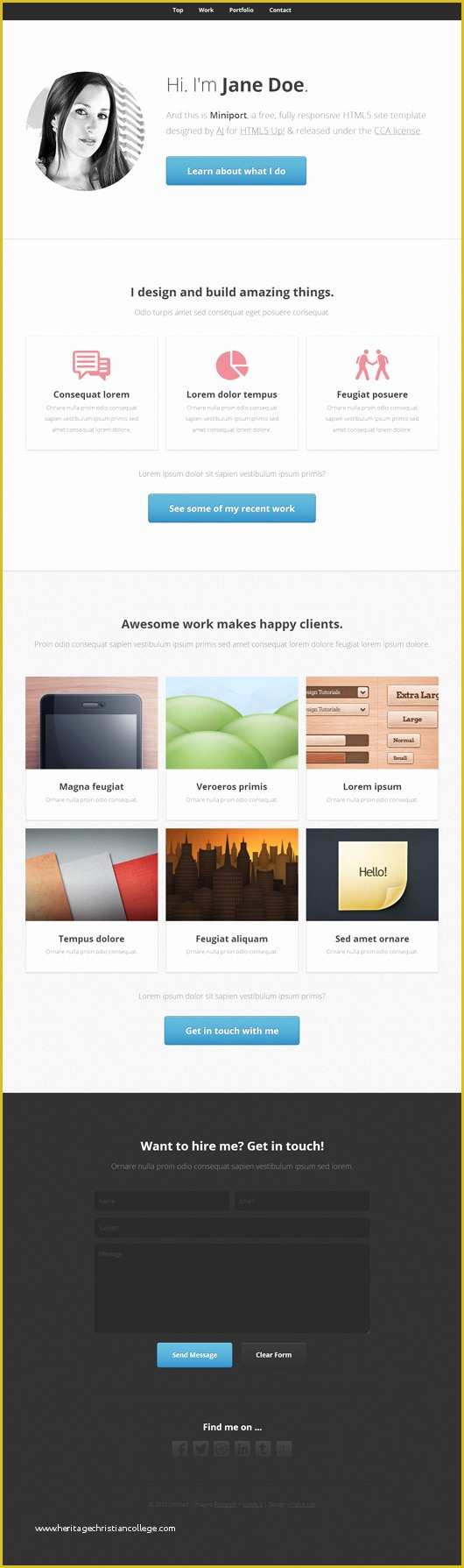 Free HTML5 Css3 Website Templates Of Miniport – Free HTML5 Css3 Responsive Website Template
