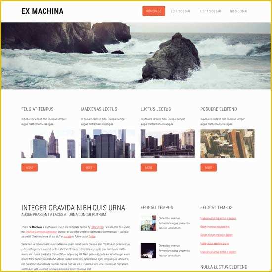 Free HTML5 Responsive Templates Of 50 Free Responsive HTML5 and Css3 Templates