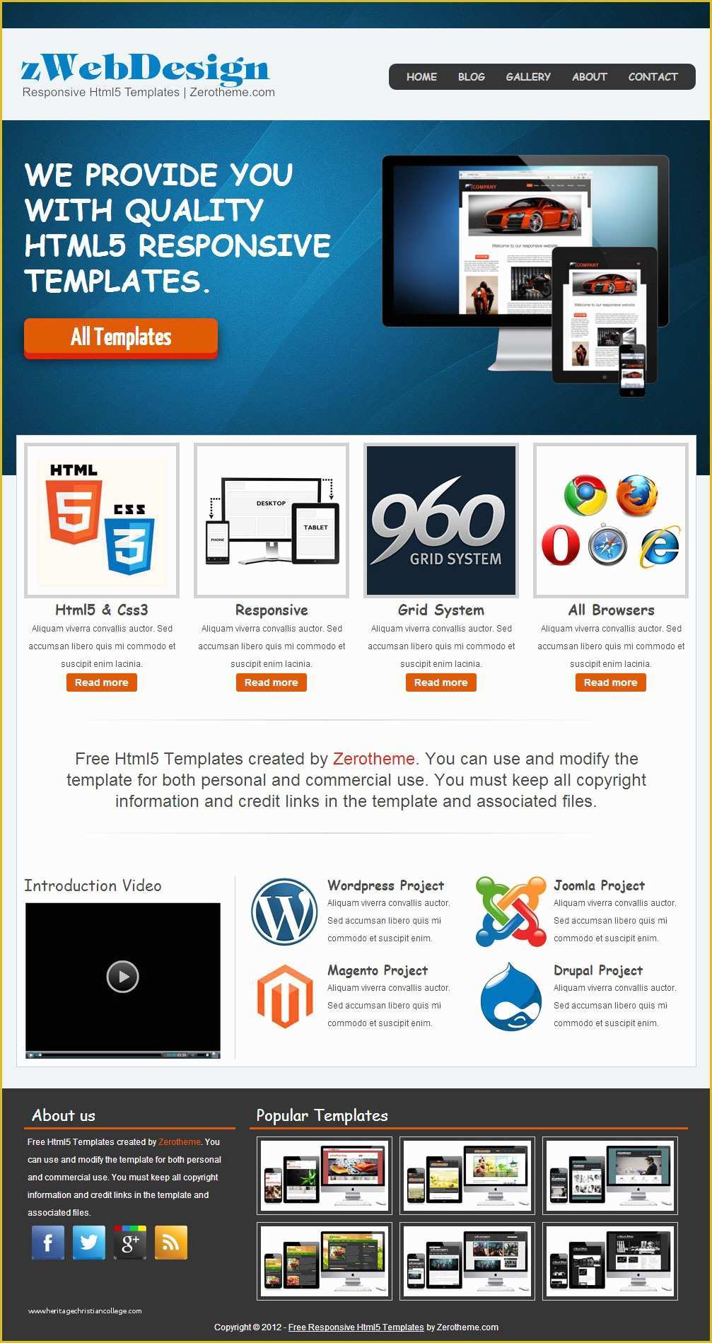 Free HTML5 Responsive Templates Of Best Collection Of 10 Free Responsive Design HTML5