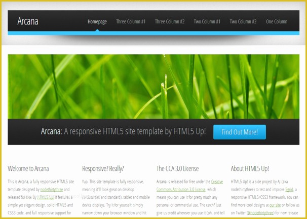 Free HTML5 Responsive Templates Of Free HTML5 Css3 HTML5 Template Arcana Responsive