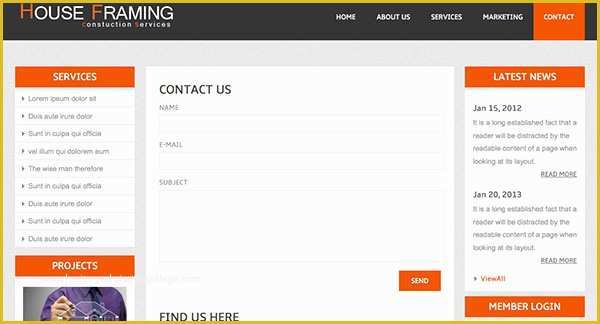 Free HTML5 Responsive Templates Of Houseframing Free Responsive HTML5 Template