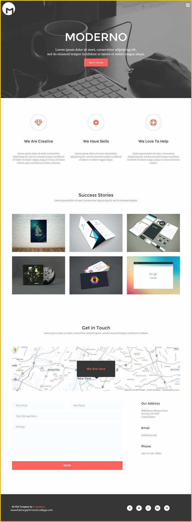 Free HTML5 Responsive Templates Of Moderno Free HTML5 Responsive Template Graphberry