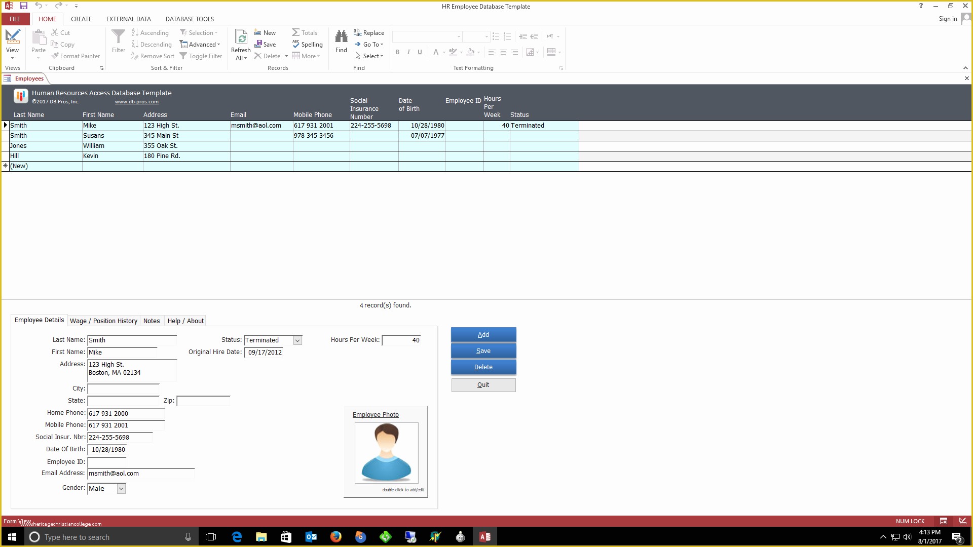 Free Human Resources Access Database Template Of Ms Access Database Templates Ficial Db Pros Db