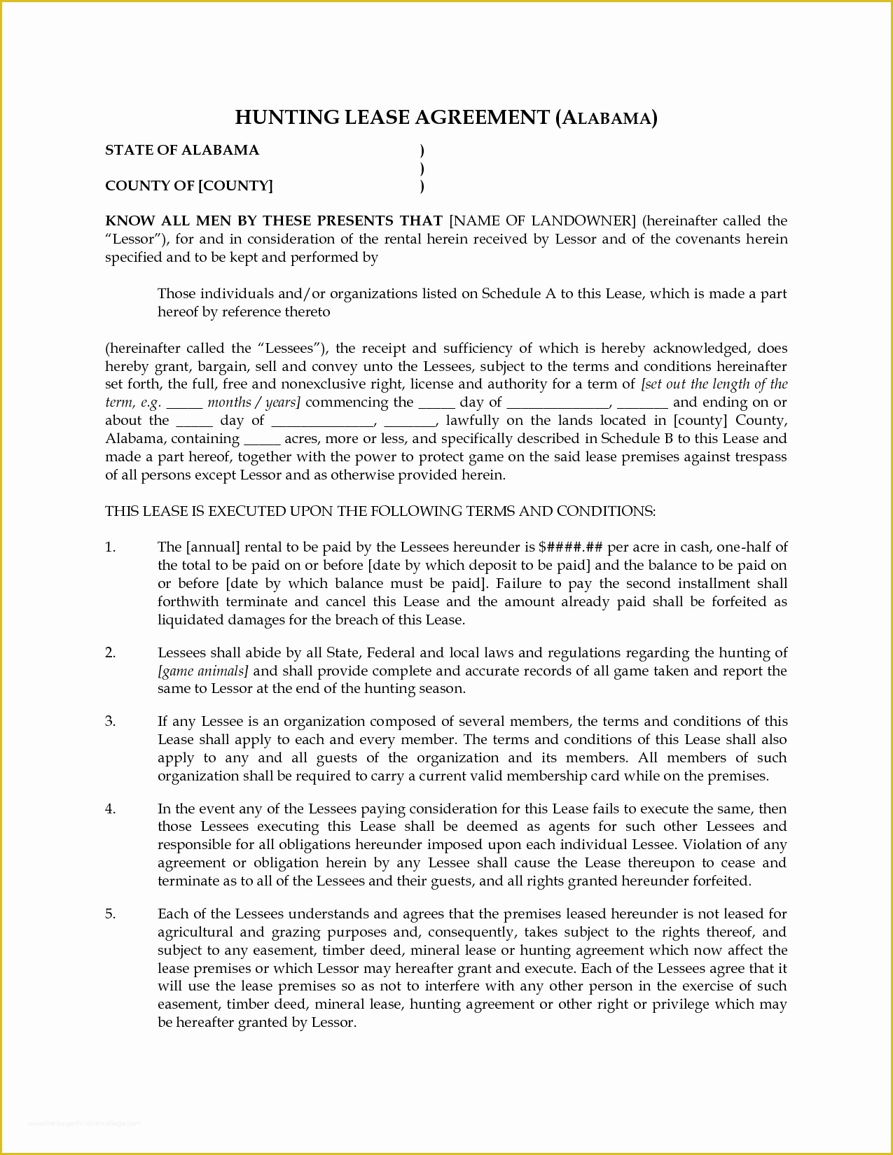 Free Hunting Lease Agreement Template Of 11 Best Of Standard Hunting Lease Agreement Ohio