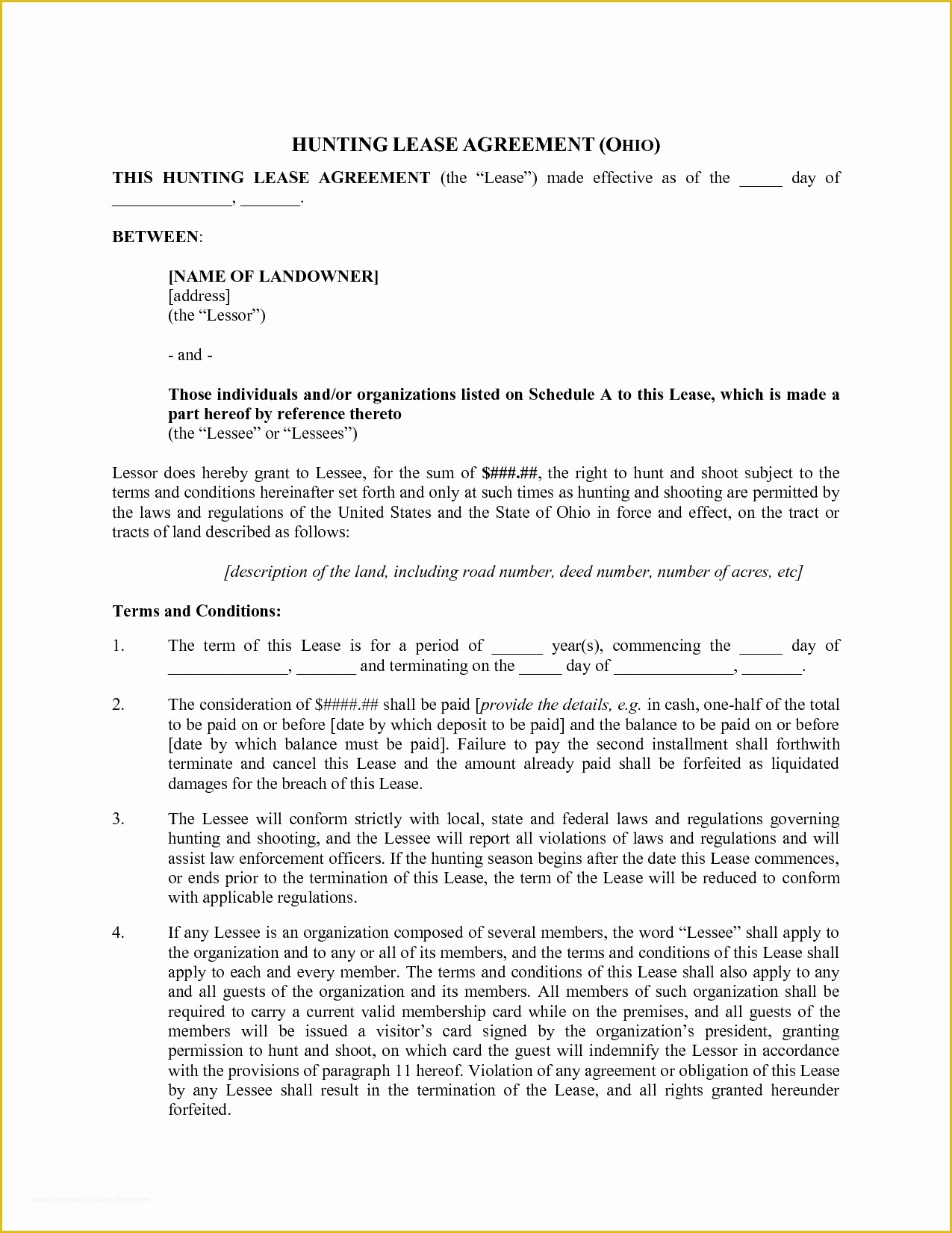 Free Hunting Lease Agreement Template Of Agreement Template Category Page 69 Efoza