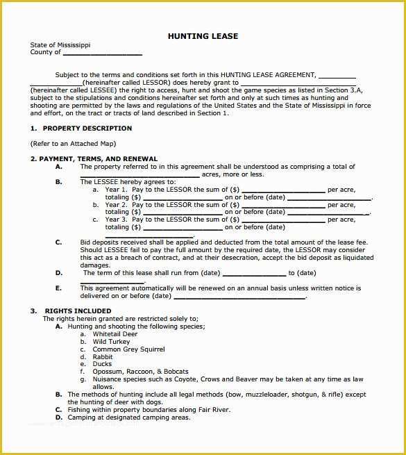 Free Hunting Lease Agreement Template Of Free Hunting Lease Agreement Template Kristalleeromances