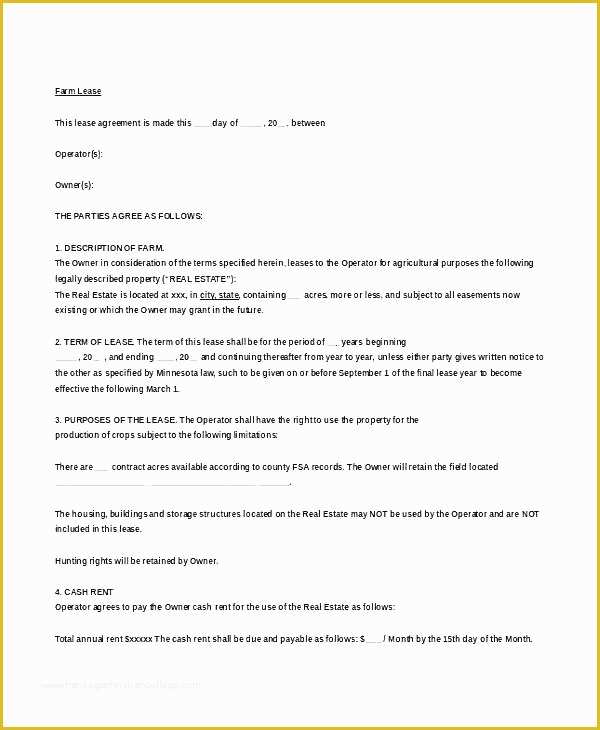 Free Hunting Lease Agreement Template Of Hunting Lease Template Hunting Lease Agreement Lease