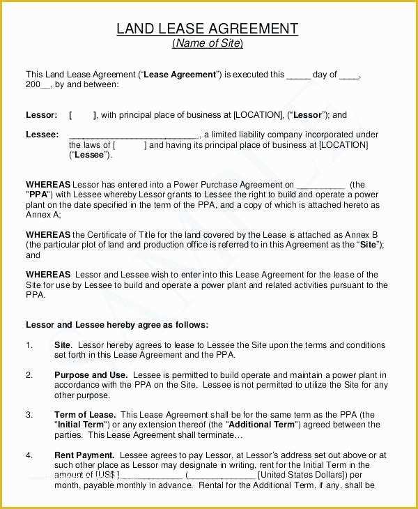 Free Hunting Lease Agreement Template Of Hunting Lease Template Land Lease Template 7 Free Word