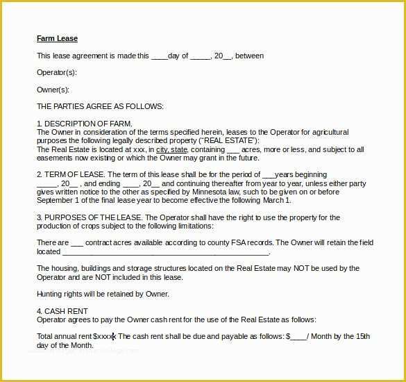 Free Hunting Lease Agreement Template Of Sample Hunting Rental and Lease form 7 Download Free